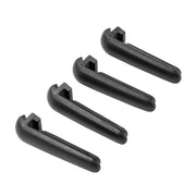 Four identical Replacement Short Support Legs for the Slim-Grip Ultra Smartphone and Midsize Tablet Holder are arranged diagonally on a white background, each black plastic hook featuring a curved end and an open slot on one side.