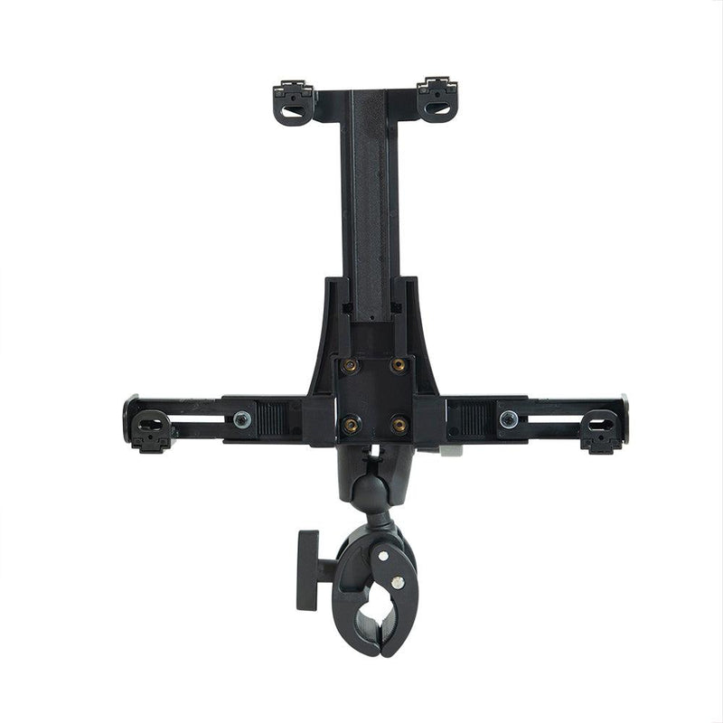The RoadVise® Clamp Mount with LockVise™ Locking Tablet Holder and 3.5” Arm features an adjustable bracket for pole attachment and extendable arms for device support, shown against a white background.