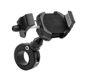 The RoadVise® Ultra Holder with Aluminum Handlebar Mount secures your device with a black adjustable clamp and circular base, designed to fit around a handlebar or pole.