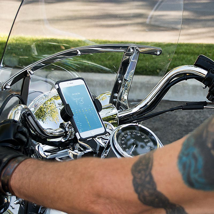 RoadVise® XL Motorcycle Midsize Tablet and Phone Mount - Chrome