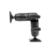 A black Robust Ratchet Extension Arm with AMPS Mount Plates, featuring Arkon branding and adjustable joints for secure device mounting, displayed on a white background.