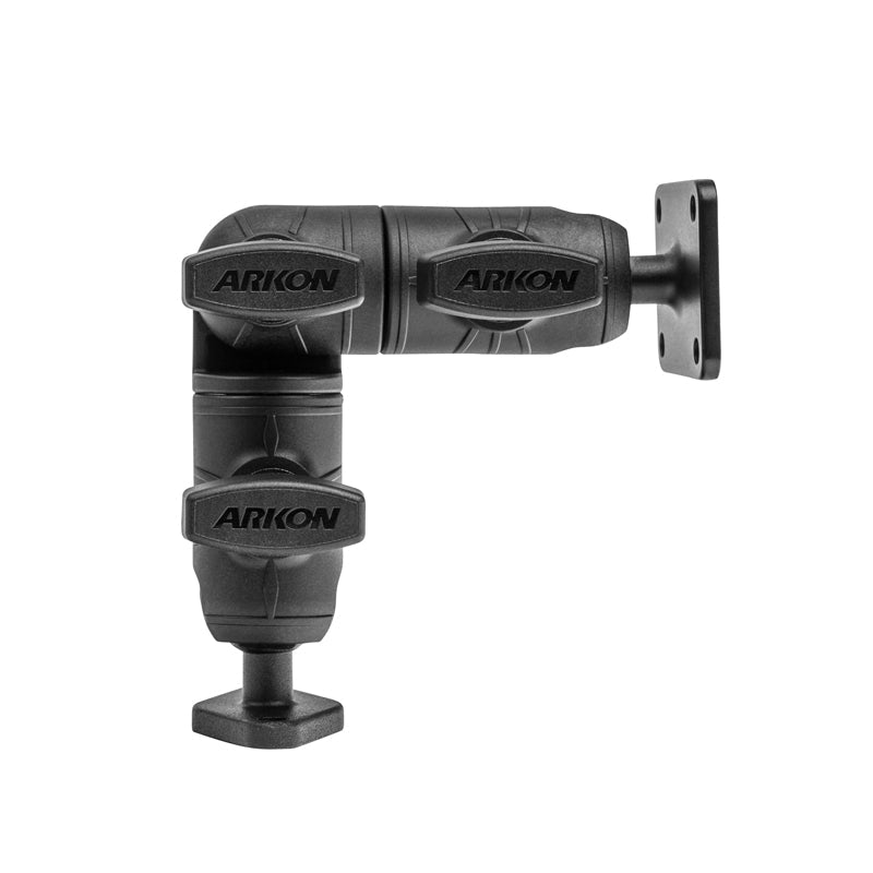 The Robust Ratchet Extension Arm with Metal AMPS and Diamond Mount Plates features three adjustable pivot points, an AMPS-compatible flat mount on one end, and a hexagonal connector on the other, shown against a white background.