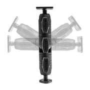 A black and gray ARKON Robust Ratchet Extension Arm with Metal AMPS and Diamond Mount Plates stands upright, with faded duplicates behind it illustrating its ability to rotate or swivel at different angles.