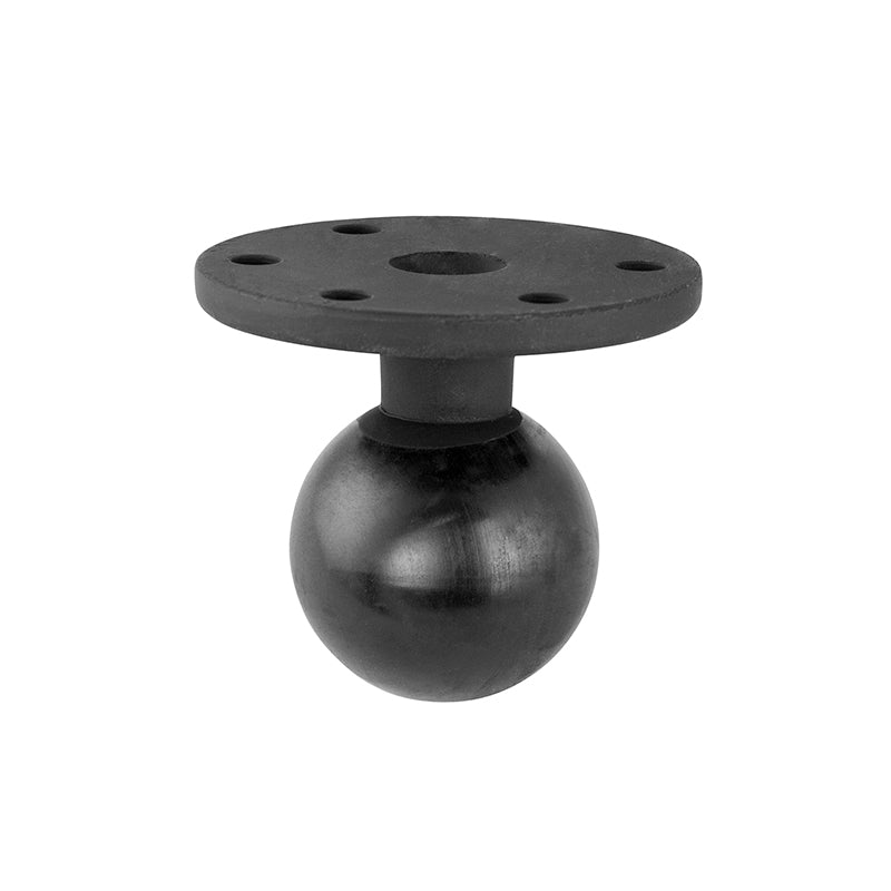 The Robust Round Aluminum 57mm (2.25 inch) Ball to 5-Hole Adapter features a black metal mount flange with four visible screw holes, attached to a 57mm ball adapter base, shown on a white background.