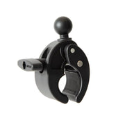 The Robust™ Mount Clamp Post with 25mm (1) Ball features a black plastic circular jaw and adjustable knob, providing a heavy-duty solution for securely mounting accessories to rods or poles.