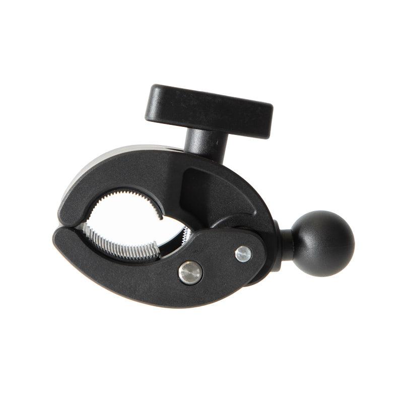 The Robust™ Mount Clamp Post with 25mm (1) Ball features a textured grip, round top tightening knob, and side ball joint attachment, all shown against a white background.