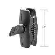 The Robust™ Series 2.75 inch Composite Mount Shaft is a black plastic clamp with a side lever, labeled Arkon, designed for use with 25mm (1 inch) ball-compatible Arkon mounts or custom setups.