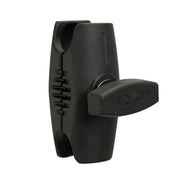 A black plastic ARION-embossed tension knob with a grooved adjustable clamp, designed for use with Robust™ Series mounts and compatible with the 2.75-inch Metal Mount Shaft—25mm (1 inch) ball.