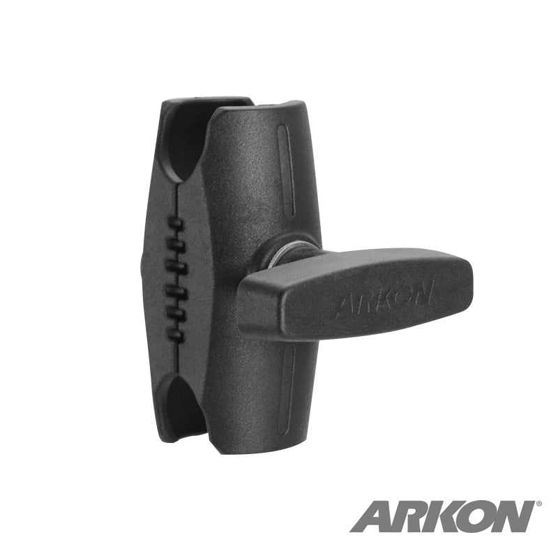 Black Robust™ Series 3.5 inch Composite Mount Shaft (38mm/1.5 inch ball compatible) with central tightening knob, shown on white background. Ideal for custom mounting; Arkon brand logo is in the bottom right corner.
