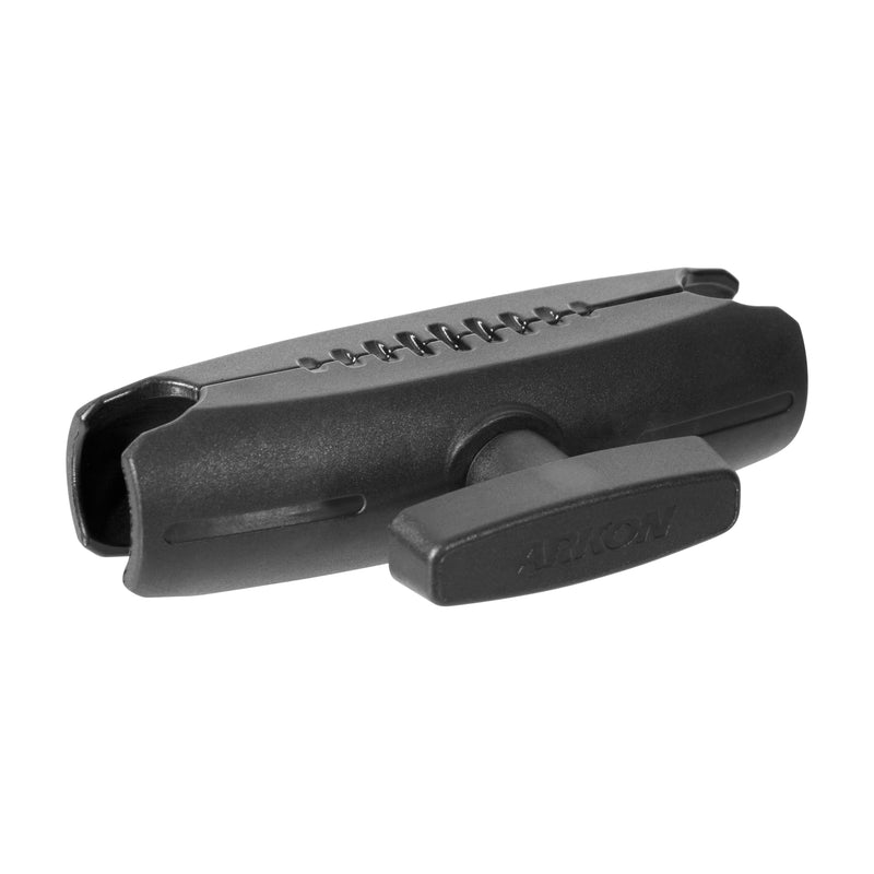 A black plastic handle with a textured grip and T-shaped knob, designed to fit the Robust™ Series 5.75 inch Mount Shaft—38mm (1.5 inch) Ball Compatible—as part of a custom mounting system.