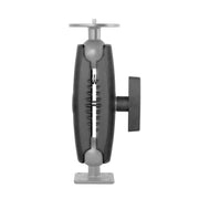 The Robust™ Series 5.75 inch Mount Shaft—38mm (1.5 inch) Ball Compatible—is shown side view; it’s a black and gray adjustable mounting bracket with hinge, flat base, and top plate, ideal for custom heavy-duty mounting systems.