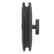 Side view of the Robust™ Series 8.5 inch Metal Mount Shaft, a black heavy-duty double socket arm with right knob—ideal for securely mounting equipment. Compatible with 38mm (1.5) ball and Arkon Robust Mount systems.