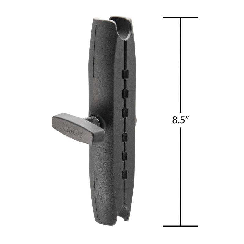 The Robust™ Series features an 8.5-inch black vertical handle with side knob, metal mount shaft, and 38mm (1.5 inch) ball compatibility, shown against a white background.