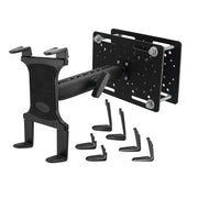 The Slim-Grip® Tablet Holder with Forklift Overhead Guard Mount and 8.5 Metal Shaft is a rugged, adjustable mount with an extendable arm and detachable grips, ideal for securely holding tablets in warehouse or industrial settings.