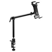 The Slim-Grip® Tablet Holder features a heavy-duty clamp mount and a 22 adjustable arm, designed for secure attachment to the edge of a desk, table, or wheelchair.