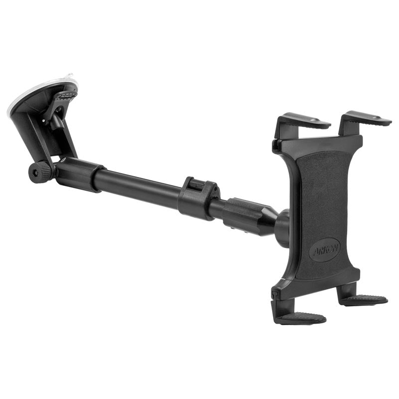 The Slim-Grip® Tablet Holder features a windshield suction mount and extension arm, providing a secure, adjustable solution for holding tablets or large smartphones in your vehicle.