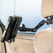 The Slim-Grip® Ultra Phone and Midsize Tablet Holder with Multi-Angle headrest Mount secures your tablet to a car seat headrest, creating a convenient rear seat entertainment system for passengers.