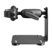 The SteadyMag™ Magnetic Mount System with RoadVise® Ultra Phone Holder features a black adjustable bracket, flat base, jointed arm, and clamp holder—ideal for use as a forklift or warehouse vehicle phone holder—shown on a white background.