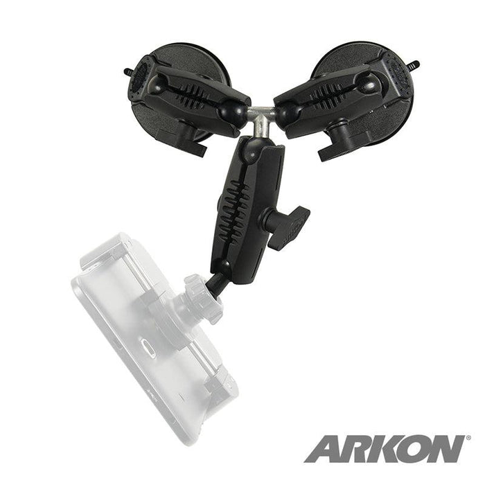 Triple Robust Double Windshield Suction Mount - 17mm Ball Compatible-Arkon Mounts
