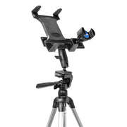 The TW Broadcaster Slim-Grip® Tablet and RoadVise® Tripod Mount Holder offers hands-free stability on a sleek black and silver stand—ideal for content creators and dual live streaming setups, with adjustable mounting for your tablet.
