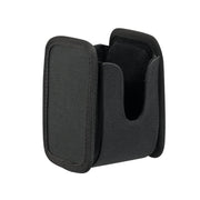 The Universal Barcode Scanner Holder is a black fabric pouch with an open top, side cutout, and 4-hole AMPS compatibility—ideal for securely holding your small device or tool.