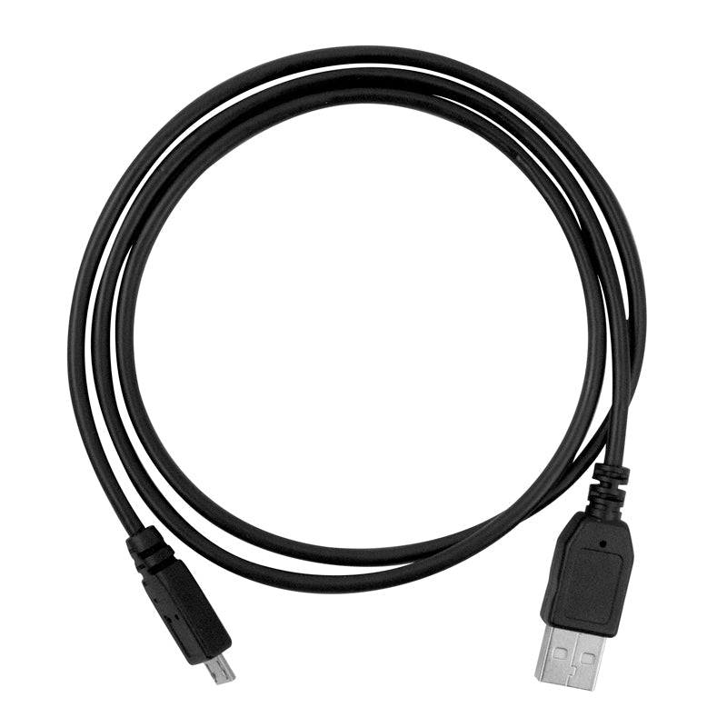 The USB to Micro USB Cable for Android Smartphones and Other Devices is a black cable with USB-A and micro-USB connectors, coiled in a circle against a white background. Perfect as an Android charging cable.