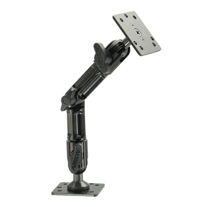 Heavy-Duty Multi-Angle AMPS Mounting Pedestal with 9" Arm and 4-Hole Drill Base