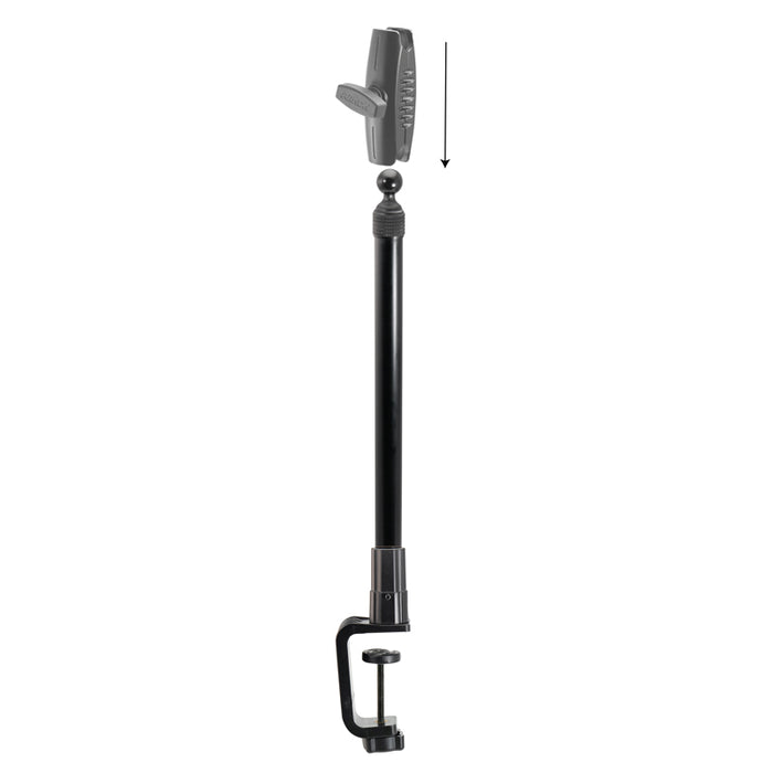 Clamp and Extendable 17-29 inch Pole with 25mm (1 inch) Ball