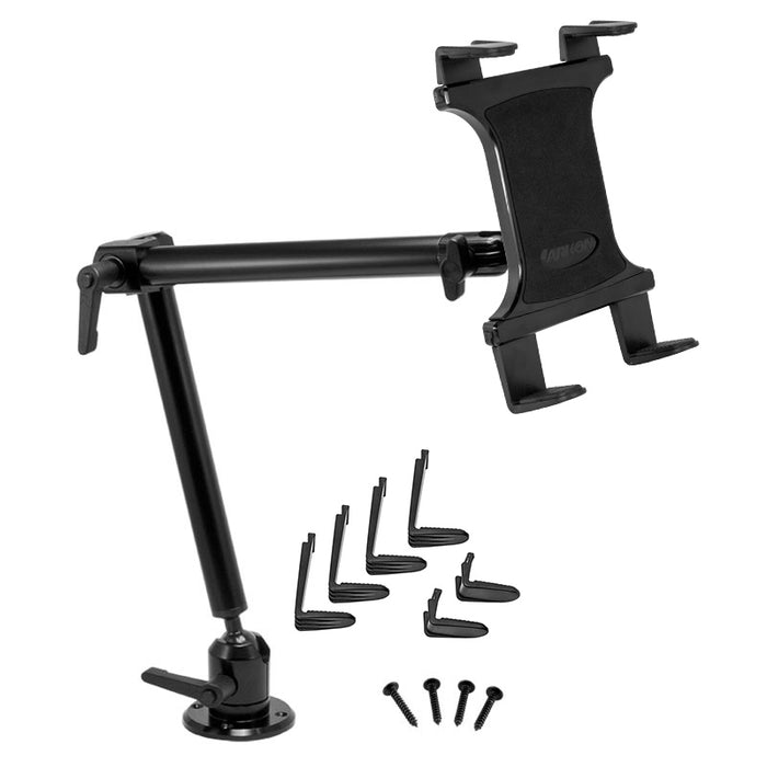 Heavy-Duty Drill-Base Tablet Mount with 22" Arm for iPad, Note, and more
