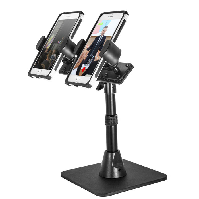 TW Broadcaster Pro Stand - Dual RoadVise® Phone Desk Stand for Live Streaming Instagram Facebook Live