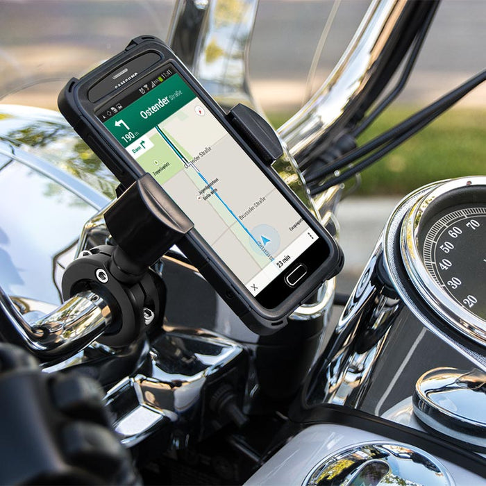 RoadVise® XL Motorcycle Phone Mount - Black Aluminum