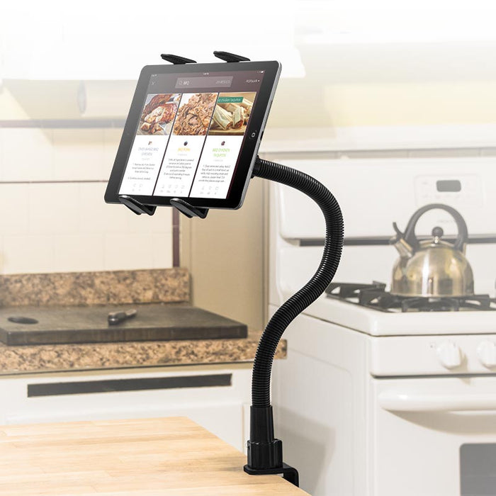 Heavy-Duty Table or Desk Slim-Grip® Tablet Clamp Mount with 22" Gooseneck for iPad, Note, and more