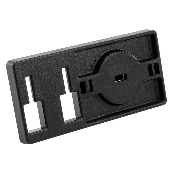 Adhesive Security Plate with Slot for Use with Cables and Dual T-Slot for Mounting