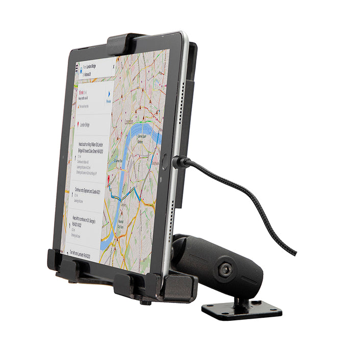 Powered Locking Tablet Mount with Magnetic Lightning Charge Cable for Commercial and Enterprise
