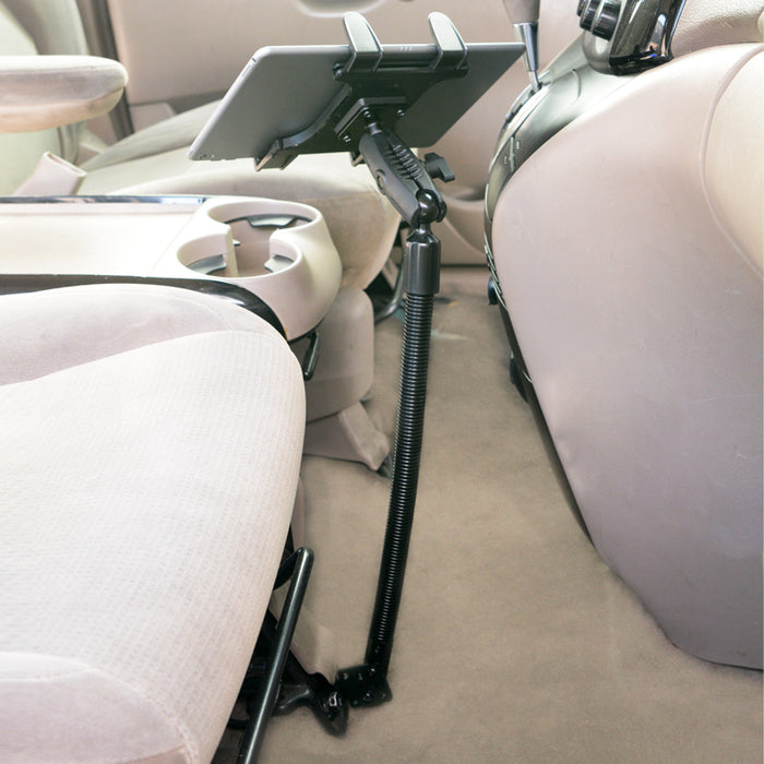 Robust Heavy-Duty Car or Truck Seat Rail or Floor Slim-Grip® Tablet Mount